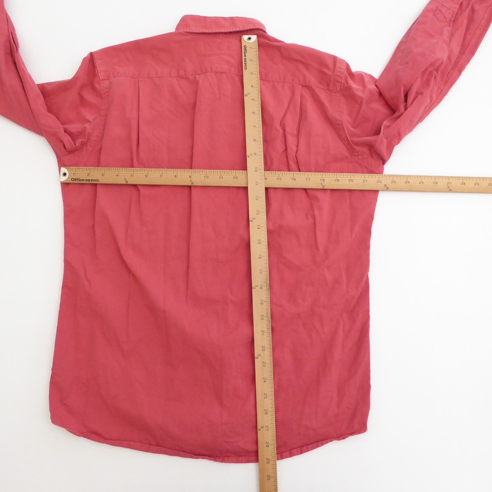 Polo Ralph Lauren Mens Button Up Shirt Salmon Red Workwear Utility Pocket Medium - Picture 5 of 9